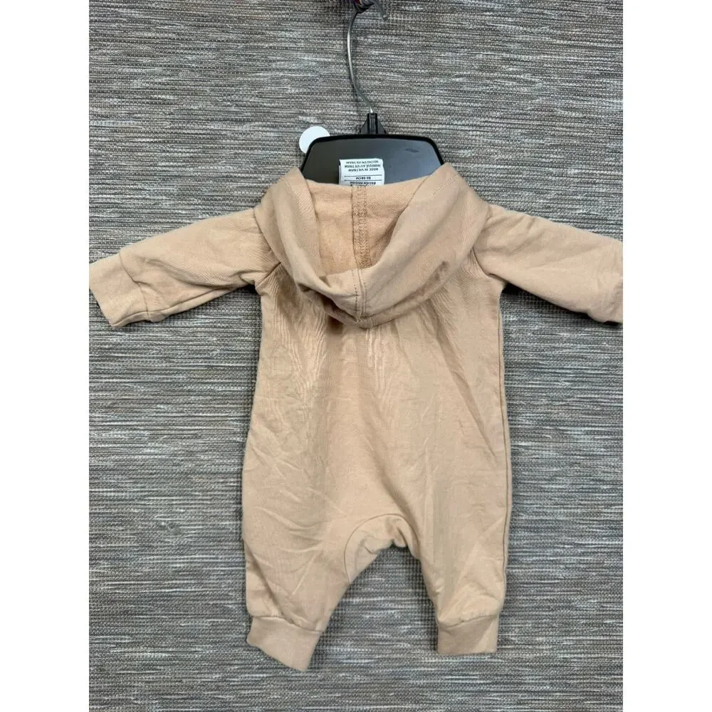 Nike Hoodie One Piece Newborn Full Zip Brown Logo